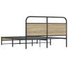 Smoked Oak Bed Frame 150x200 cm - Elegant & Robust Design