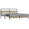  Metal Bed Frame without Mattress Smoked Oak 200x200 cm Colour smoked oak Size 200 x 200 cm Model with headboard & low footboard 