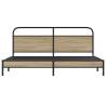 Robust Smoked Oak Metal Bed Frame 200x200 cm | HipoMarket