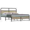  Metal Bed Frame without Mattress Smoked Oak 160x200 cm Colour smoked oak Size 160 x 200 cm Model with headboard & high footboard 