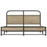 Robust Metal Bed Frame Smoked Oak 160x200 cm - Hipomarket