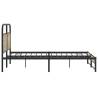 Robust Metal Bed Frame Smoked Oak 160x200 cm - Hipomarket