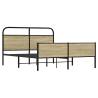 Sonoma Oak King Size Metal Bed Frame - 150x200 cm