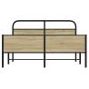 Sonoma Oak King Size Metal Bed Frame - 150x200 cm