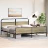 Sonoma Oak Metal Bed Frame 200x200 cm without Mattress