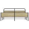 Sonoma Oak Metal Bed Frame 200x200 cm without Mattress