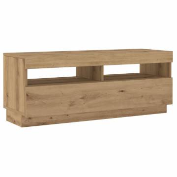 Stylish TV Cabinet with LED Lights - Artisan Oak - HipoMarket