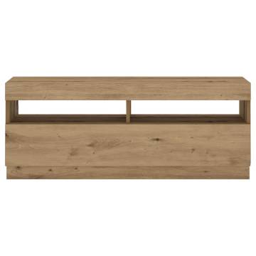 Stylish TV Cabinet with LED Lights - Artisan Oak - HipoMarket