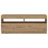 Stylish TV Cabinet with LED Lights - Artisan Oak - HipoMarket