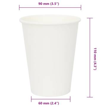 Paper Coffee Cups 1000 pcs 12oz | Durable & Leak-proof