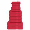  12 Piece Towel Set Red 360 gsm 100% Cotton Colour red Quantity in Package 1 