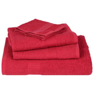 12 Piece Red Towel Set - 100% Cotton, 360 gsm | Hipomarket