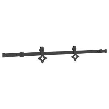 Sliding Door Hardware Kit 152.5 cm Steel Black - HipoMarket