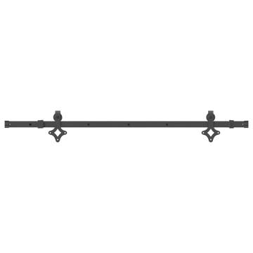 Sliding Door Hardware Kit 152.5 cm Steel Black - HipoMarket