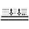 Sliding Door Hardware Kit 152.5 cm Steel Black - HipoMarket