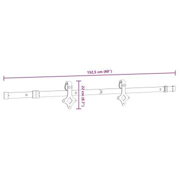 Sliding Door Hardware Kit 152.5 cm Steel Black - HipoMarket