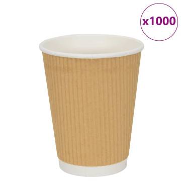 Paper Coffee Cups 500 pcs 12oz Brown - Durable & Leak-Proof