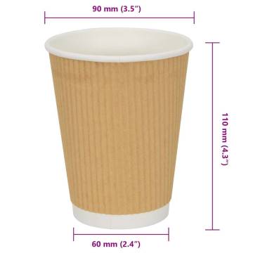 Paper Coffee Cups 500 pcs 12oz Brown - Durable & Leak-Proof