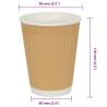 Paper Coffee Cups 500 pcs 12oz Brown - Durable & Leak-Proof