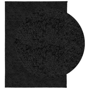 Shaggy Rug PAMPLONA High Pile Modern Black 240x340 cm - Hipomarket