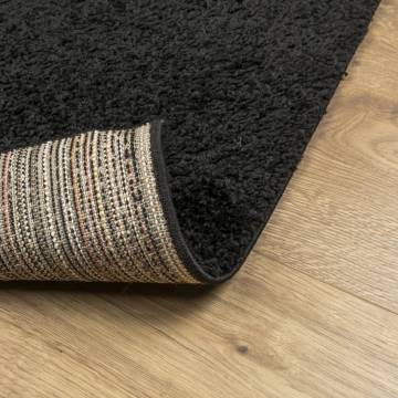 Shaggy Rug PAMPLONA High Pile Modern Black 240x340 cm - Hipomarket