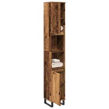 Bathroom Cabinet Old Wood 30x30x190 cm | Hipo Market