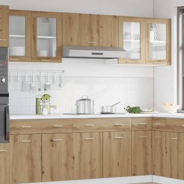 Kitchen Wall Cabinet with Glass Door - Artisan Oak 60x31x60 cm