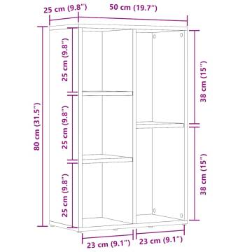 Book Cabinet Old Wood 45x25x80 cm | Durable & Stylish Storage