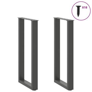 U-Shaped Coffee Table Legs | Anthracite Steel - 2 pcs