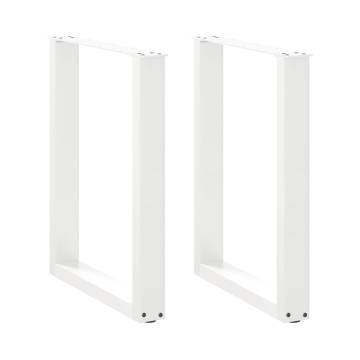 Coffee Table Legs U-Shaped 2 pcs White - Durable Steel Design