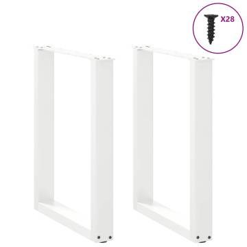 Coffee Table Legs U-Shaped 2 pcs White - Durable Steel Design