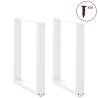 Coffee Table Legs U-Shaped 2 pcs White - Durable Steel Design