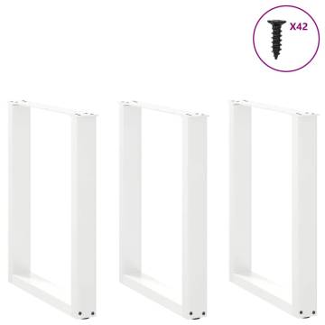 U-Shaped Coffee Table Legs - White Steel - 70 cm - 3 pcs