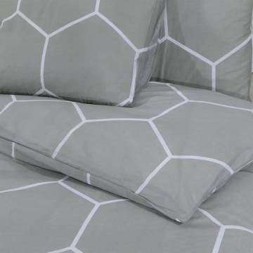 Grey Duvet Cover Set 240x220 cm - 100% Cotton Quality