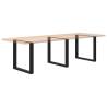 U-Shaped Coffee Table Legs - 3 pcs Black Steel 90x72-73 cm