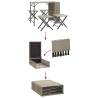 5 Piece Foldable Garden Dining Set - Light Grey Poly Rattan