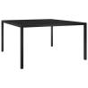 Garden Table 130x130cm - Black Steel & Glass | HipoMarket