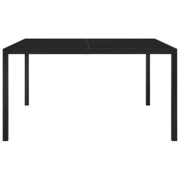 Garden Table 130x130cm - Black Steel & Glass | HipoMarket