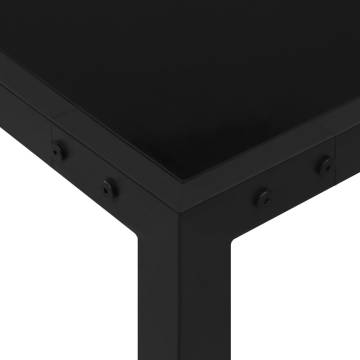 Garden Table 130x130cm - Black Steel & Glass | HipoMarket