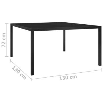 Garden Table 130x130cm - Black Steel & Glass | HipoMarket