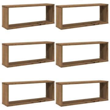 Wall Cube Shelves 6 pcs Artisan Oak - Stylish Storage Solution