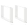 Coffee Table Legs U-Shaped White - Durable Steel, 2 Pcs