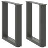 U-Shaped Coffee Table Legs - Anthracite Steel - 38x(42-43) cm