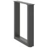 U-Shaped Coffee Table Legs - Anthracite Steel - 38x(42-43) cm