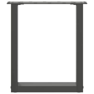 U-Shaped Coffee Table Legs - Anthracite Steel - 38x(42-43) cm