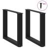 U-Shaped Coffee Table Legs - 50x(42-43) cm Black Steel (2 pcs)