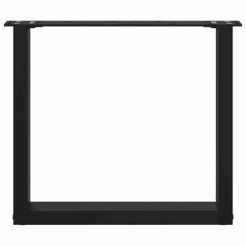 U-Shaped Coffee Table Legs - 50x(42-43) cm Black Steel (2 pcs)