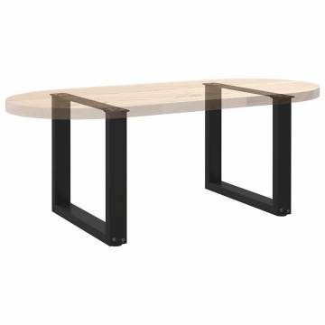 U-Shaped Coffee Table Legs - 50x(42-43) cm Black Steel (2 pcs)