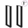 U-Shaped Coffee Table Legs (2 pcs) - Black Steel, 28x(72-73) cm