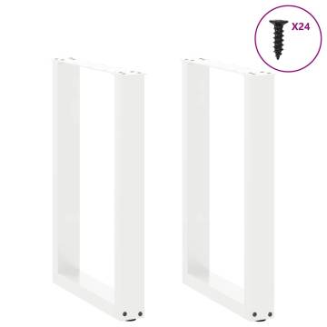 U-Shaped Coffee Table Legs - White Steel 50x(72-73) cm - 2 pcs